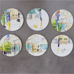 Marshall Fields  Stylish Urban Scene Coasters Set of 6